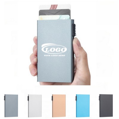 Credit Card Holder Pop Up Cards RFID Protection Slim Metal Wallet